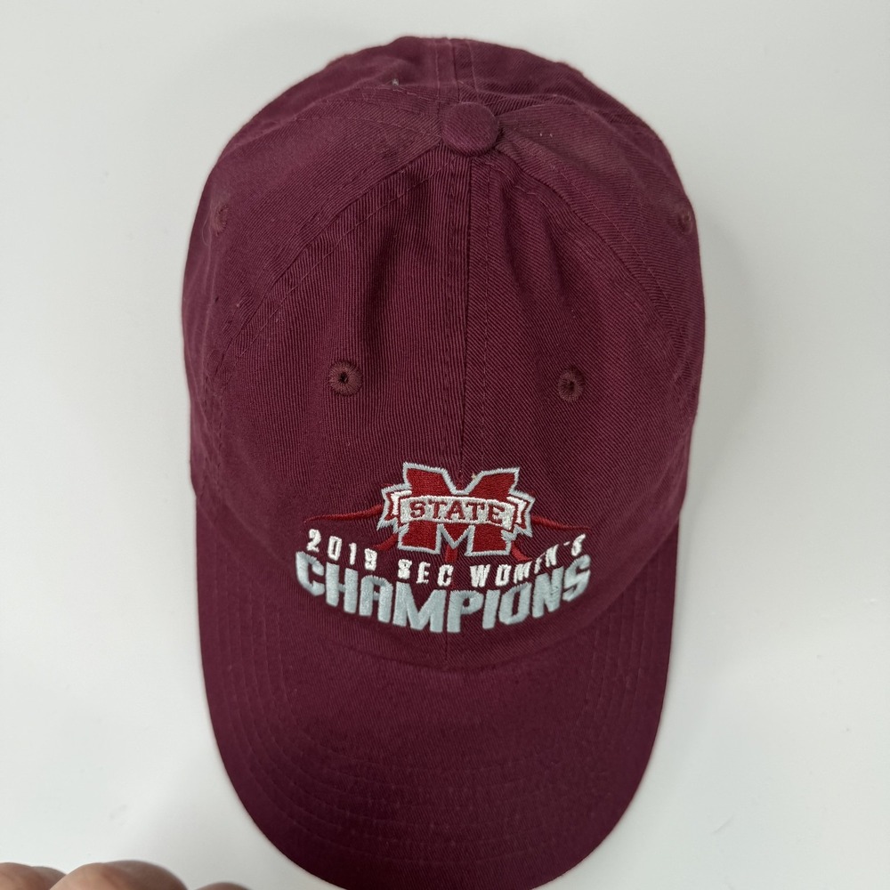 Mississippi State Bulldogs Hat Cap Strap Back Womens Champions Red Basketball - Picture 7 of 12